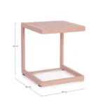 Vrtna miza KONNOR 40 x 40 roza, je elegantna in kakovostna. Zaradi njene oblike je priročna in funkcionalna. Narejena je iz aluminija s prašnim barvanjem -