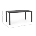 Vrtna miza HILDE 150X80 antracit je narejena iz prašno barvanega aluminija. Material: - Aluminij Barve: - Antracit Dimenzije: širina: 150 cm globina: 80 cm