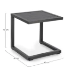Vrtna klubska mizica HILDE 40 x 40 antracit je narejena iz aluminija in je prašno barvana (poliester). Material: - Aluminij Barva: - Antracit Dimenzije: -