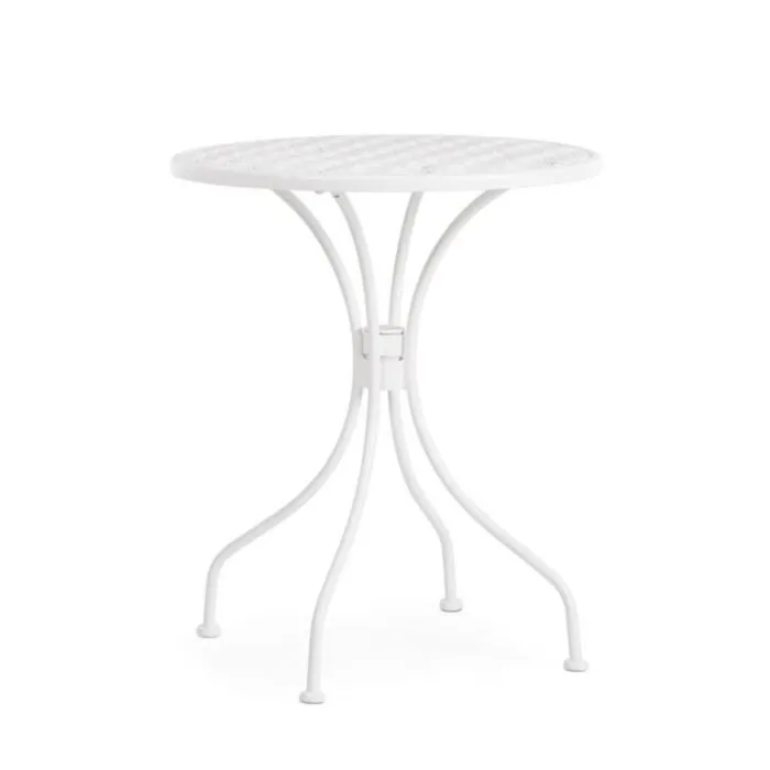 Vrtna mizica LIZETTE D60 bela je narejena iz jekla z mat zaključkom. Material: - Jeklo Barva: - Bela Dimenzije: FI: 60 cm višina: 71 cm Stoli niso vključeni