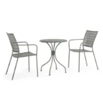 Vrtna mizica LIZETTE D60 temno olivna je narejena iz jekla z mat zaključkom. Material: - Jeklo Barva: - Temno olivna Dimenzije: FI: Ø60 cm višina: 71 cm