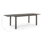 Vrtna raztegljiva miza HILDE 160-240X90, barva kave. Je narejena iz aluminija, prašno barvanega s poliestrsko zaščito. Kar zagotavlja odlično odpornost