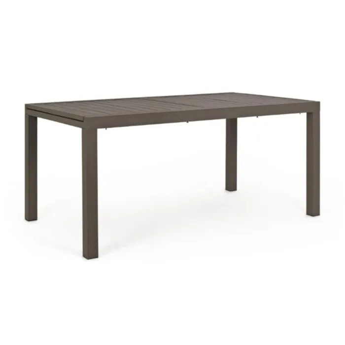 Vrtna raztegljiva miza HILDE 160-240X90, barva kave. Je narejena iz aluminija, prašno barvanega s poliestrsko zaščito. Kar zagotavlja odlično odpornost