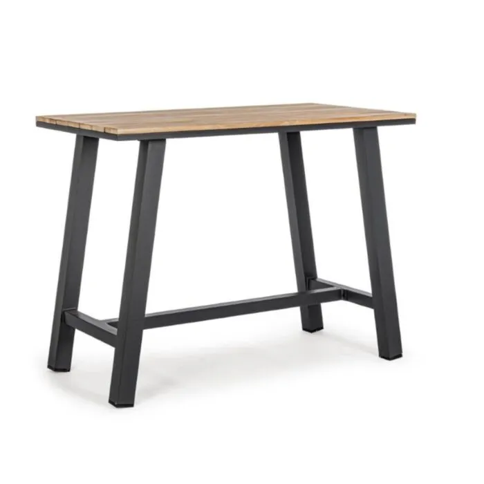 Zunanja barska miza SKIPPER 131X73 antracit, sodoben in eleganten dizajn združuje trpežen prašno barvan aluminijast okvir s poliestrsko zaščito, ter mizno