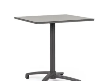 Zunanja miza CLARET 70X70, miza je izdelana iz prašno barvanega aluminija s poliestrsko zaščito ter mizno ploščo iz vzdržljivega HPL - ja debeline 5 mm,