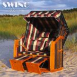 Plažni koš Rügen – rdeče-zeleno-bež – Swing&Harmonie