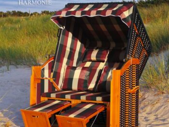 Plažni koš Rügen – rdeče-zeleno-bež – Swing&Harmonie