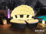 Ratan sončni otok 180 cm z LED osvetlitvijo – Swing&Harmonie, LED osvetlitev