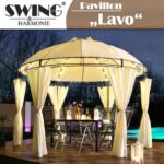 Vrtni paviljon Lavo Ø 350 cm z LED osvetlitvijo – Swing&Harmonie