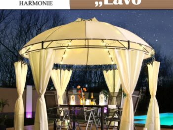 Vrtni paviljon Lavo Ø 350 cm z LED osvetlitvijo – Swing&Harmonie