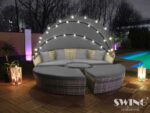Ratan sončni otok 210 cm z LED osvetlitvijo – Swing&Harmonie, dodatni pogled 4