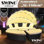 Ratan sončni otok 180 cm z LED osvetlitvijo – Swing&Harmonie