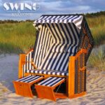 Plažni koš Rügen – modro-bel – Swing&Harmonie