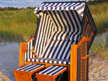 Plažni koš Rügen – modro-bel – Swing&Harmonie