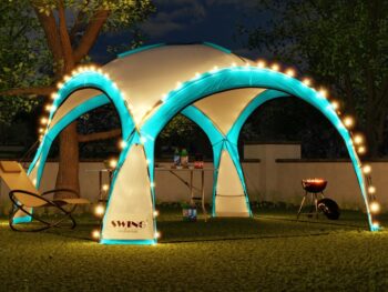 Vrtni paviljon DomeShelter 450 cm z LED osvetlitvijo – Swing&Harmonie