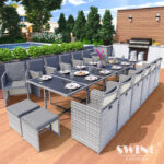 Ratan vrtna garnitura CubeSet / Vegas – 17-delna – Swing&Harmonie
