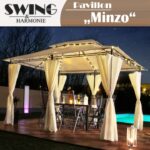 Vrtni paviljon Minzo 3 × 4 m z LED osvetlitvijo – Swing&Harmonie