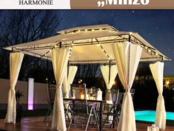 Vrtni paviljon Minzo 3 × 4 m z LED osvetlitvijo – Swing&Harmonie