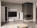 Dnevni regal RUBA 2 je moderno oblikovan in elegantnega videza. Dnevni regal je izdelan v EU. Dimenzije regala so: 270 cm x 190 cm x 42,5 cm Barva: - bela /