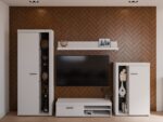 Dnevni regal RUBA 2 je moderno oblikovan in elegantnega videza. Dnevni regal je izdelan v EU. Dimenzije regala so: 270 cm x 190 cm x 42,5 cm Barva: - bela /