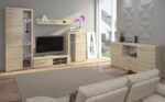 Dnevni regal RUBA 3 je moderno oblikovan in elegantnega videza. Dnevni regal je izdelan v EU. Narejen je iz kakovostne laminirane plošče v sonoma barvi