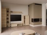 Dnevni regal RUBA 3 je moderno oblikovan in elegantnega videza. Dnevni regal je izdelan v EU. Narejen je iz kakovostne laminirane plošče v sonoma barvi