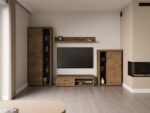 Dnevni regal RUBA 4 je moderno oblikovan in elegantnega videza. Dnevni regal je izdelan v EU. Dimenzije regala so: 270 cm x 190 cm x 42,5 cm Barva: - hrast /