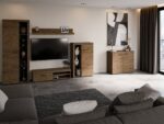 Dnevni regal RUBA 4 je moderno oblikovan in elegantnega videza. Dnevni regal je izdelan v EU. Dimenzije regala so: 270 cm x 190 cm x 42,5 cm Barva: - hrast /