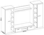 Dnevni regal RUBA 4 XL je moderno oblikovan in elegantnega videza. Dnevni regal je izdelan v EU. Dimenzije dnevnega regala so 300 cm x 190 cm x 40,2 cm Barva: