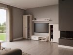 Dnevni regal RUBA bež je moderno oblikovan in elegantnega videza. Dnevni regal je izdelan v EU. Narejen je iz kakovostne laminirane plošče v bež barvi