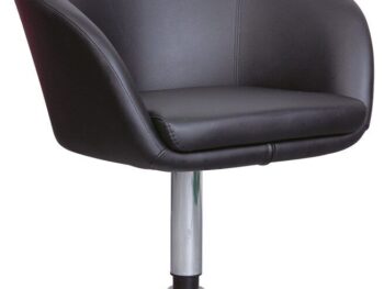 Moderen fotelj APRIL je dobavljiv v črni barvi. Sedi&scaron;če je iz umetnega usnja, podnožje stola je kromirano. Možne barve: -krem Dimenzija: -V:75 cm
