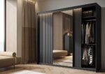 Garderobna omara TERA BLACK 250 z led osvetlitvijo je zasnovana za optimalno organizacijo shranjenih predmetov. Zaradi svojih dimenzij omara ponuja prostorno