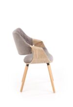 Jedilni stol K396 je dobavljiv v barvi svetli hrast in v sivi tkanini. Noge stola so iz masivnega lesa. Dimenzija: - Š:56/G:55/V:77 cm, Material: - blago -