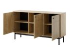 Komoda JAPONI 154 hrast je elegantna in preprosta. Odlično se poda v vsak dnevni prostor. Narejena je iz visokokakovostnih materialov, kar zagotavlja trdnost