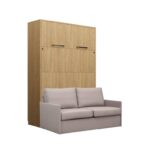 Komplet postelja v omari + kavč ROBIDA 160 x 200 svetli hrast - slika 7