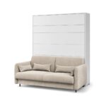 Komplet postelje v omari ZVONČEK 140 x 200 bela + kavč beige - slika 7
