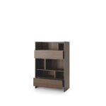 Komplet vodoravne postelje v omari 120 x 200 temen hrast + LED lučka z USB + regal - slika 11