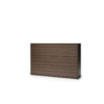 Komplet vodoravne postelje v omari 120 x 200 temen hrast + LED lučka z USB + regal - slika 9