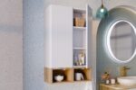 Kopalniški blok ESTER 100 v kombinaciji bele in cremona barve je narejen iz kvalitetne iverne plošče z abs robovi, kateri ščitijo pohištvo pred vodo.