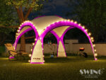 Vrtni paviljon DomeShelter 450 cm z LED osvetlitvijo – Swing&Harmonie, LED osvetlitev