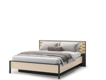 Moderna postelja EVAS 160 x 200 cm za spalnico, zasnovana za vzmetnico 160 x 200. Opremljena z letvenim ogrodjem zagotavlja ustrezno oporo vzmetnici in