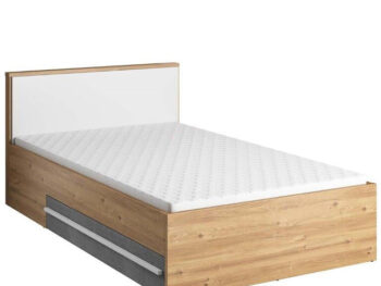 Postelja IRE 120 x 200 cm je modna in elegantna postelja. Pod posteljo sta dva predala za posteljnino. Visok vzglavnik zagotavlja udobno oporo. Narejena je iz