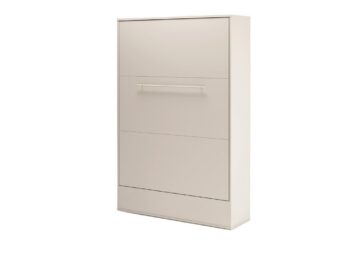 Navpična stenska postelja v omari CHARLA 140 x 200 je primerna tudi za majhno stanovanje, sobo za goste, garsonjero itd. Ima eleganten kovinski ročaj na