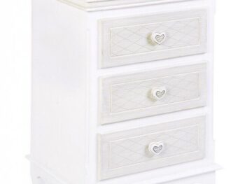 Predalnik 3C CHARLENE je kvalitetno narejena, dobavljiva v beli barvi. Izdelana je iz MDF-a. Material: - MDF Barva: - Bela Dimenzije: &scaron;irina: 41cm