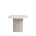Raztegljive jedilna miza OVARI Fi 100 je elegantna in funkcionalna. Mizo se lahko raztegne iz dimenzija Fi 100 cm v dimenzijo 188 cm. Narejena je iz laminirane