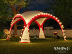Vrtni paviljon DomeShelter 450 cm z LED osvetlitvijo – Swing&Harmonie, LED osvetlitev