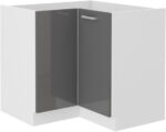 Spodnji kotni element SONJA 89 x 89 D je dobavljiv v belo sivi kombinaciji. Korpusi so iz laminirane plo&scaron;če debeline 18 mm.Ročaji so iz pvc-ja. Barva: