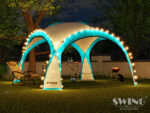 Vrtni paviljon DomeShelter 450 cm z LED osvetlitvijo – Swing&Harmonie, LED osvetlitev