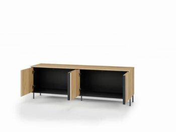 TV omarica TOLI hrast je popolna izbira za vse, ki si želijo prostorne, elegantne in funkcionalne komode. S premišljeno razporeditvijo omogoča pregledno
