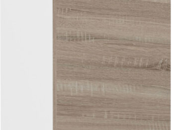 Zgornja omara META 40G je narejena iz kvalitetne laminirane plošče. Dobavljiv je v sonoma barvi. Korpusi so iz laminirane plošče debeline 16 mm. Ročaj je